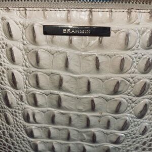 Brahmin Designer Luxury Vanessa Melbourne Champagne Crossbody Croc Embossed Bag